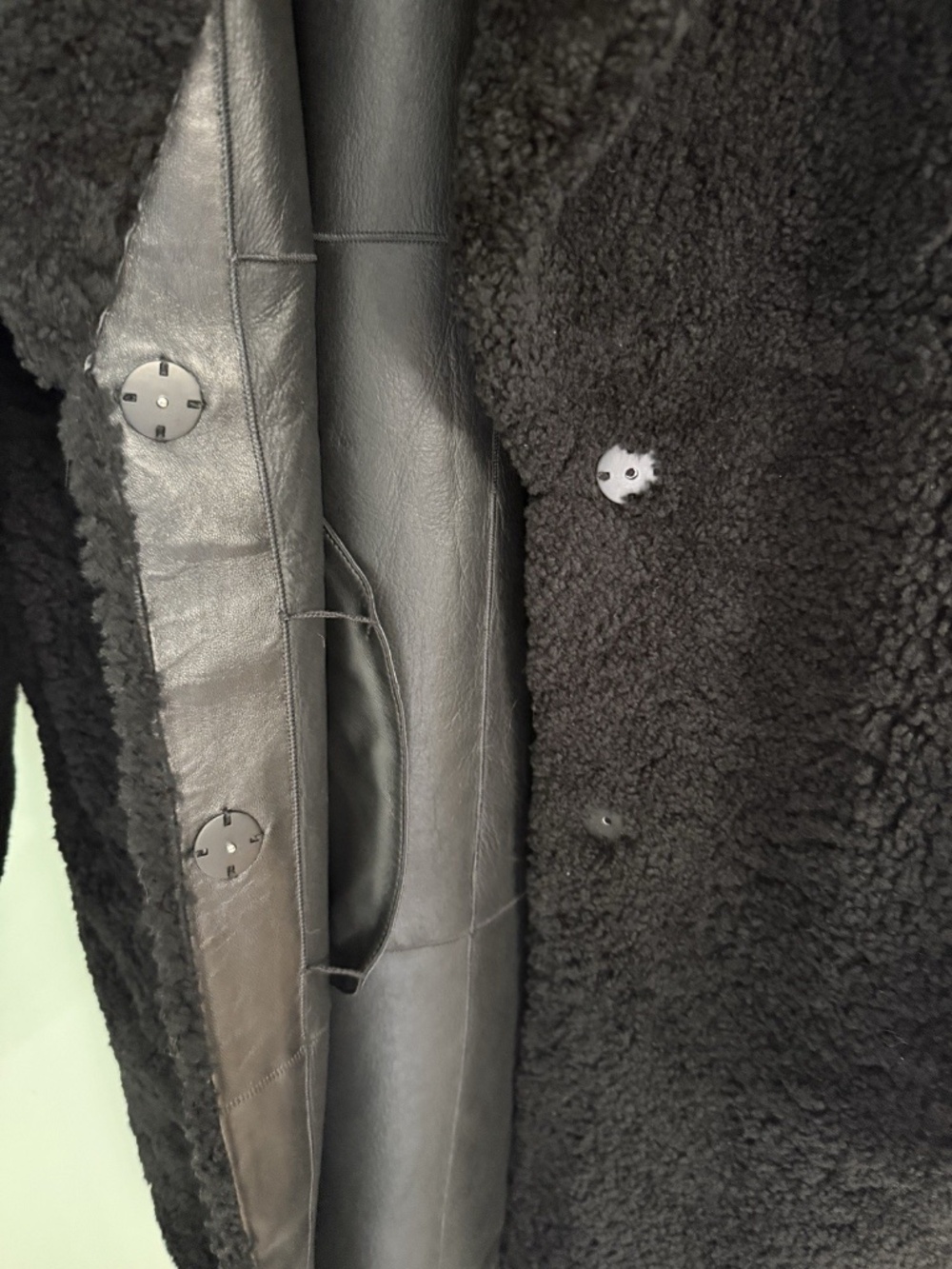 NWT Jenni Kayne Long Shearling Yves Shawl Coat Black Size Medium $1895 - Picture 5 of 8